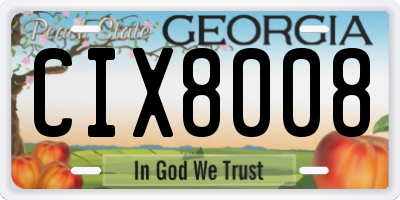 GA license plate CIX8008
