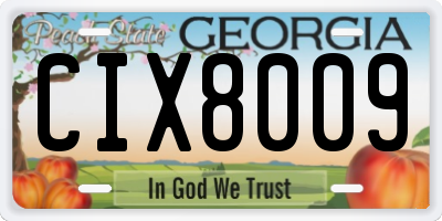 GA license plate CIX8009