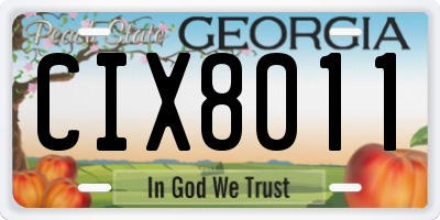 GA license plate CIX8011