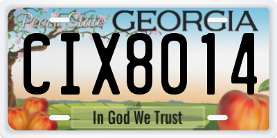 GA license plate CIX8014