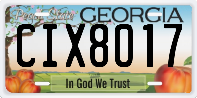 GA license plate CIX8017