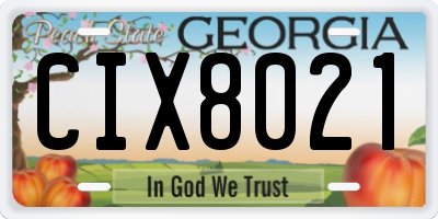 GA license plate CIX8021