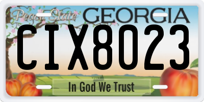 GA license plate CIX8023