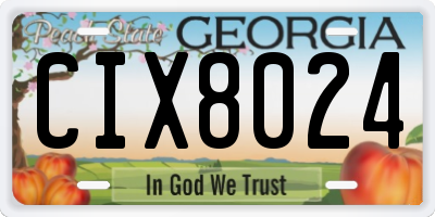 GA license plate CIX8024