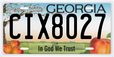 GA license plate CIX8027