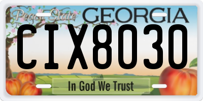 GA license plate CIX8030
