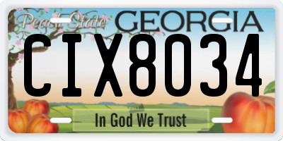GA license plate CIX8034