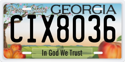 GA license plate CIX8036