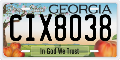 GA license plate CIX8038