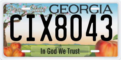 GA license plate CIX8043