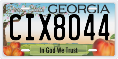 GA license plate CIX8044