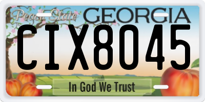 GA license plate CIX8045