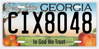 GA license plate CIX8048