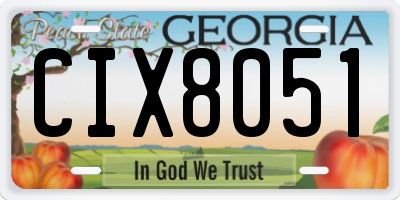 GA license plate CIX8051