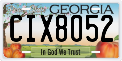 GA license plate CIX8052