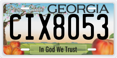 GA license plate CIX8053
