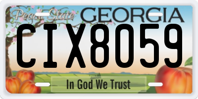 GA license plate CIX8059