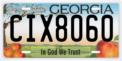 GA license plate CIX8060