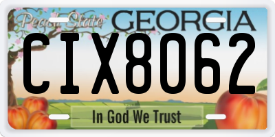 GA license plate CIX8062
