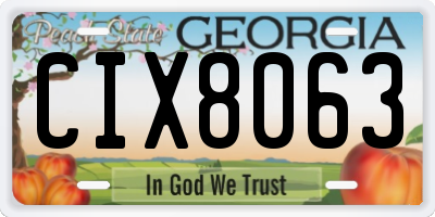 GA license plate CIX8063