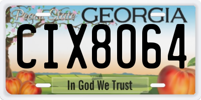 GA license plate CIX8064