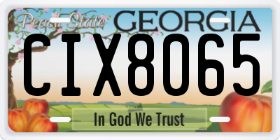 GA license plate CIX8065