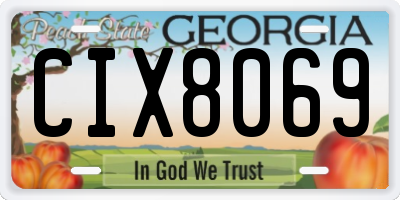 GA license plate CIX8069