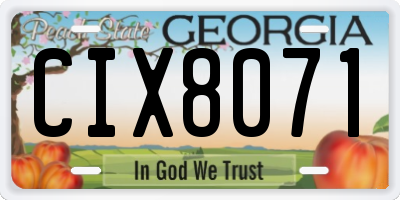 GA license plate CIX8071