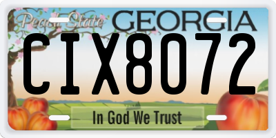 GA license plate CIX8072