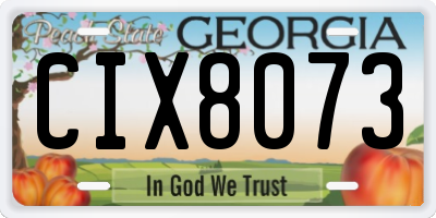 GA license plate CIX8073