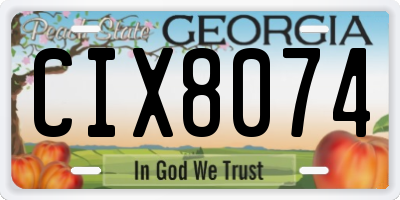 GA license plate CIX8074