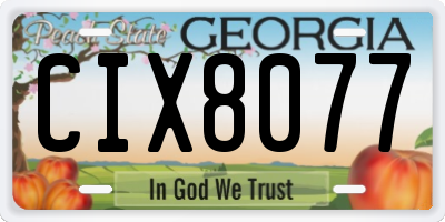 GA license plate CIX8077
