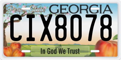 GA license plate CIX8078