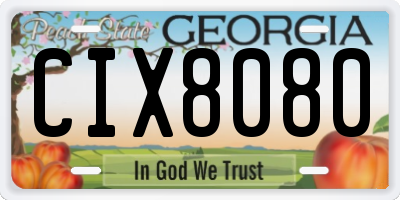 GA license plate CIX8080
