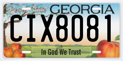 GA license plate CIX8081