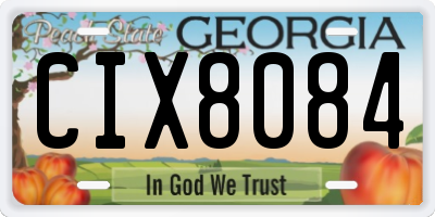 GA license plate CIX8084