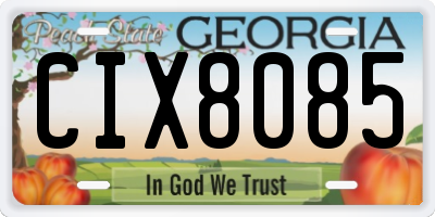 GA license plate CIX8085