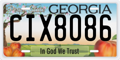 GA license plate CIX8086