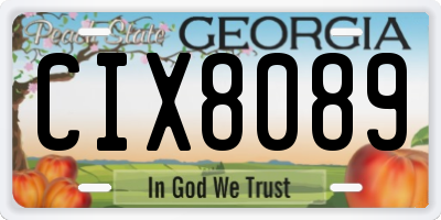 GA license plate CIX8089