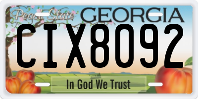 GA license plate CIX8092