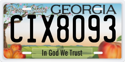 GA license plate CIX8093