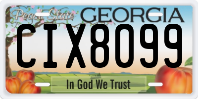 GA license plate CIX8099