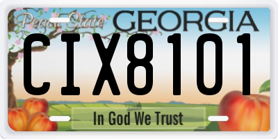 GA license plate CIX8101