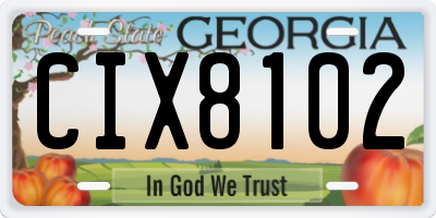 GA license plate CIX8102