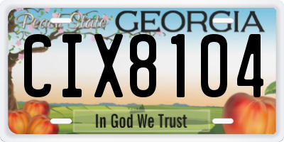 GA license plate CIX8104