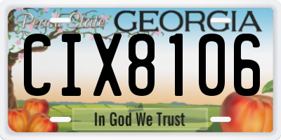 GA license plate CIX8106