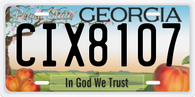 GA license plate CIX8107