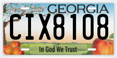 GA license plate CIX8108