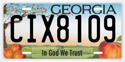GA license plate CIX8109