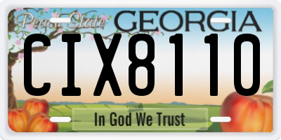 GA license plate CIX8110